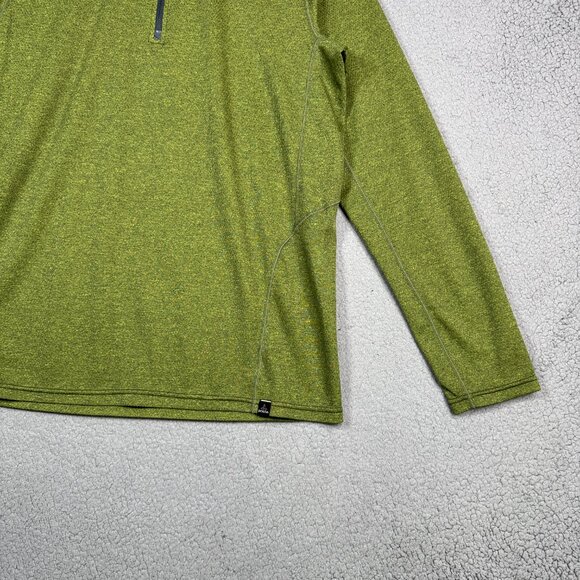 Prana Sweatshirt Mens Size Large Green 1/4 Zip pullover Lightweight Performance - Picture 3 of 11